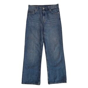 H&M Divided Women's Size 8 Blue Denim High Waisted Wide Leg Jeans Pants